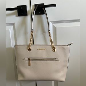 Medium Michael Kors zipper cream jet set tote